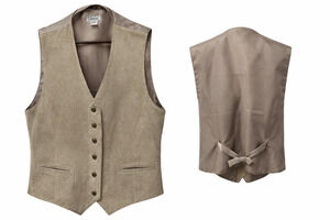 Gallagher Suede Leather Western Vest Travel Ranch Safari Layering XL